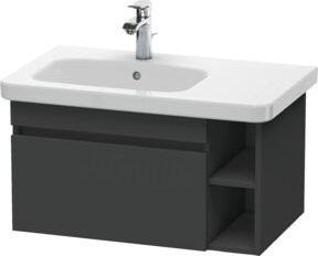 Duravit Waschtischunterschrank DuraStyle in Anthrazit Grau Matt mit einem Auszug und Beckenanschluss links, B: 73 cm, T: 44,8 cm - Bild 1