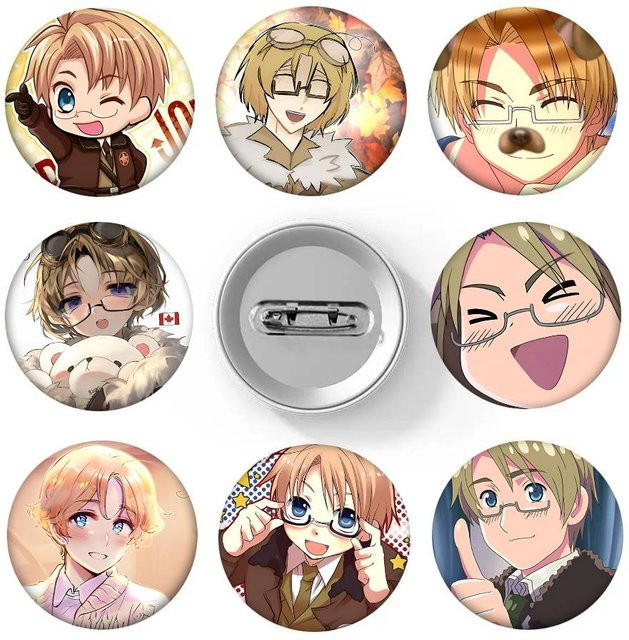 Brosche Kanada Hetalia Cartoon-Stil, Emaille-Pin, Rund - Bild 1