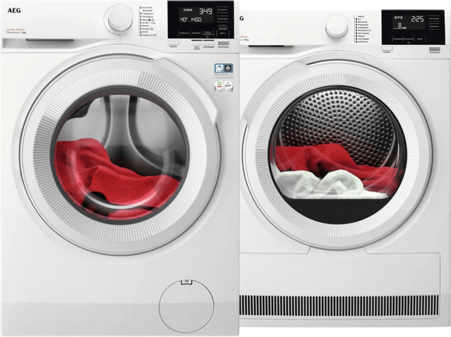 AEG Waschmaschine LR6A668 ProSense und Wäschetrockner TR7T60680 SensiDry Set, Wärmepumpentechnologie, Frontlader, Weiß, Freistehend - Bild 1