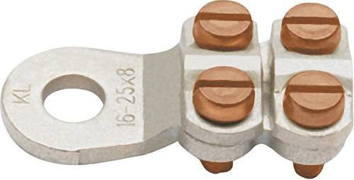 Klauke Ringkabelschuh 4 Schrauben, Querschnitt max. 25mm², Loch-Ø 10,5mm, unisoliert, Silber - Bild 1
