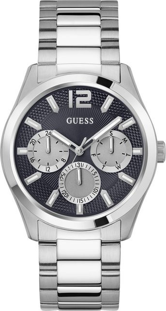 Guess Herrenuhr Zen, Quarz, Edelstahl, Silber, 42 mm, 5 ATM - Bild 1