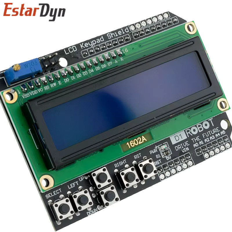 Estardyn LCD1602 LCD-Tastatur-Modul mit blauem Bildschirm für ATMEGA328 ATMEGA2560 und Raspberry Pi UNO - Bild 2