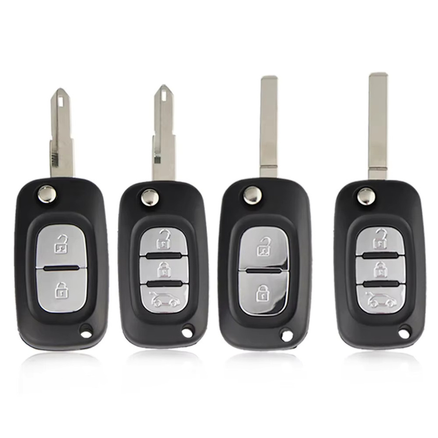 YIQIXIN Ersatzgehäuse für Renault Clio 3, Kangoo, Megane III, Master, Twingo (2006-2016) mit 2/3 Tasten, Schwarz, ungeschnittene Klinge - Bild 5