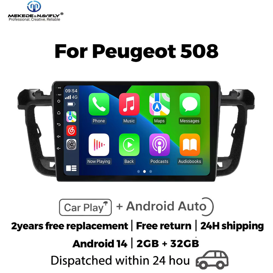 MEKEDE 2 DIN Carplay Autoradio mit IPS Bildschirm und GPS Navigation für Peugeot 508 2011-2018 in Schwarz - Bild 7