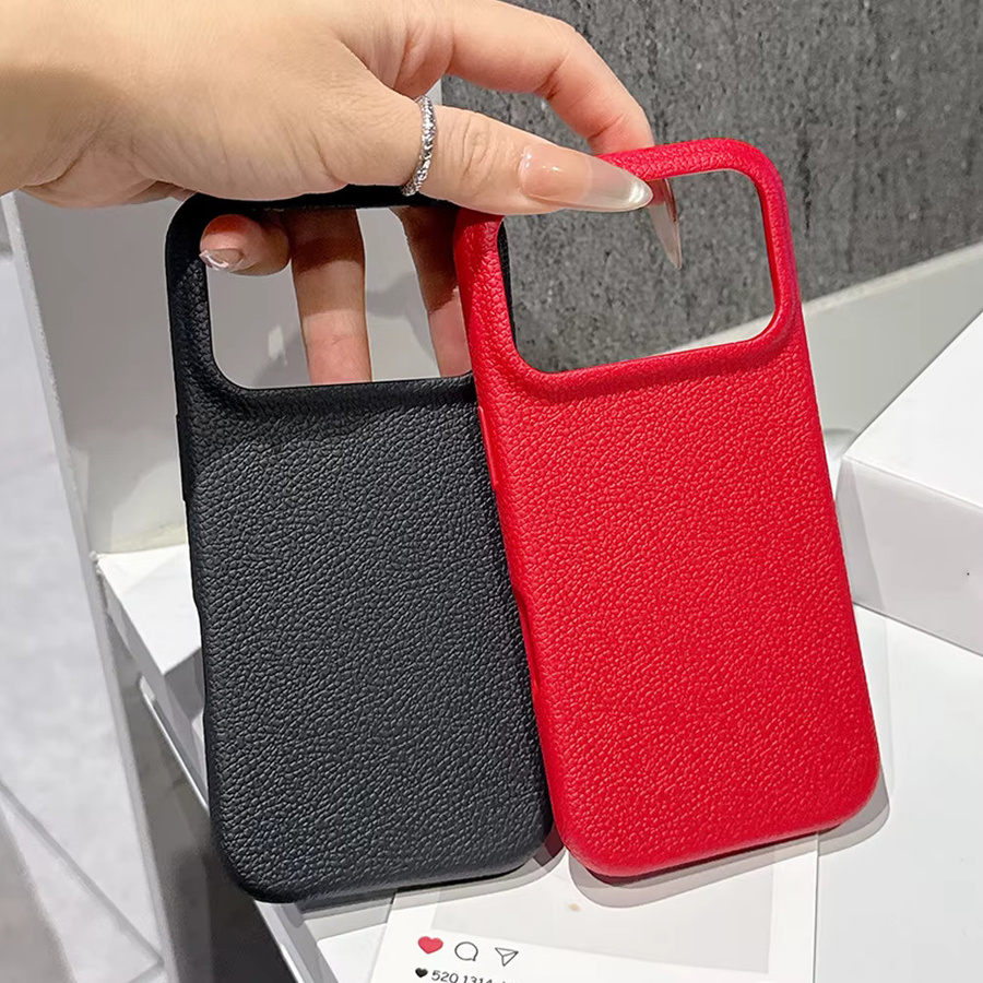 Luxuriöse Business-Handyhülle mit Ledertextur für Apple iPhone 17 Pro Max, 17 Air, 16, 15, 14 Plus, 13, 12, 11 Pro Max in Rot – Weiche, stoßfeste TPU-Schutzhülle - Bild 3