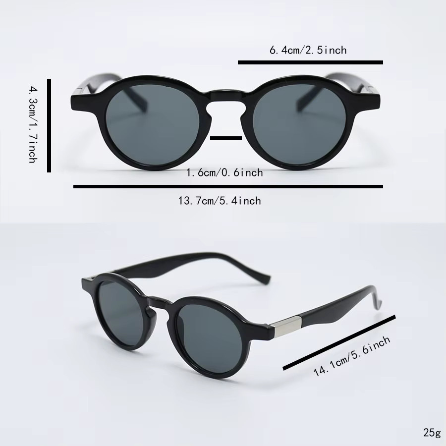 RELEN Sonnenbrille, Unisex, Rund, Vollrand, Kunststoff, Schwarz - Bild 2