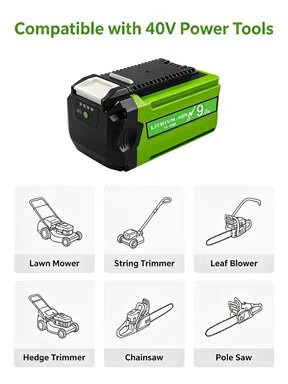Greenworks 40V Ersatzakku 9,0Ah mit 9000mAh Lithium-Ionen-Technologie für kabellose Elektrowerkzeuge und Rasenmäher - Bild 4