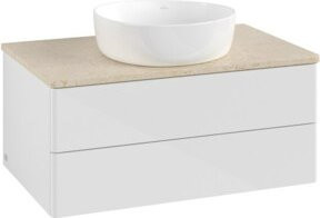 V&B Waschtischunterschrank Antao mit Beleuchtung, Weiß lackiert, B/T/H: 80 x 36 x 50 cm - Bild 1