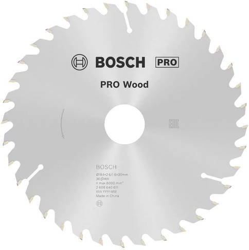 Bosch Optiline Kreissägeblatt Wood Carbide Tipped Silber Durchmesser: 184 mm, Bohrung: 30 mm, Zähneanzahl: 36 - Bild 1