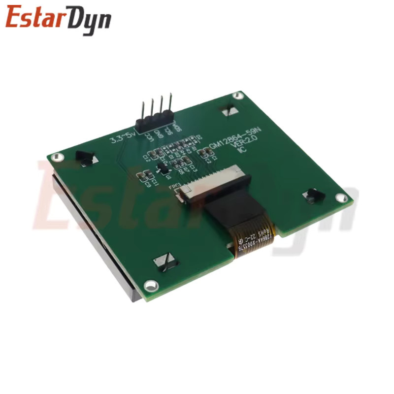 Estardyn 12864 IIC 4P LCD-Modul Grafik-Display-Bildschirmplatine mit ST7567S COG und 128x64 Punktmatrix in Schwarz - Bild 2