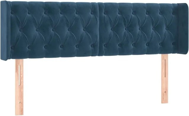 vidaXL LED Kopfteil aus Samt in Dunkelblau mit USB-Ladeanschluss B: 163 cm, T: 16 cm, H: 78-88 cm - Bild 1
