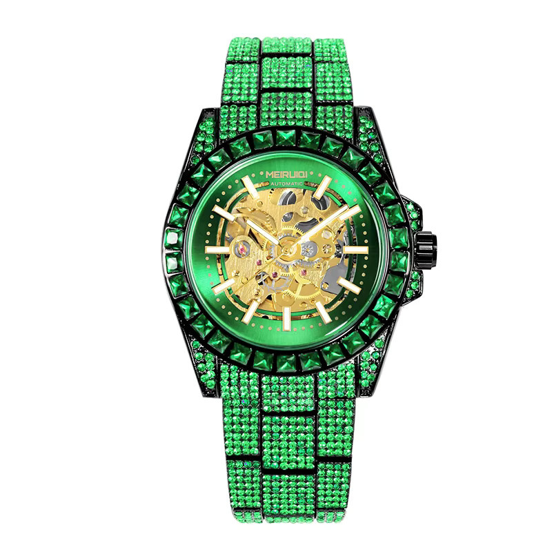MEIRUIQI Armbanduhr, Automatik, Edelstahl, Grün, Herren - Bild 6