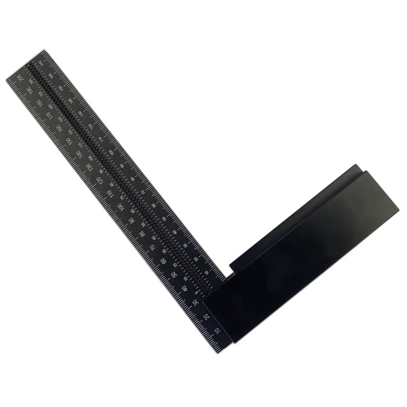 ETOPOO Präzisions-Winkellineal aus Aluminium in Schwarz, 20 cm für Holzbearbeitung und Tischler - Bild 3