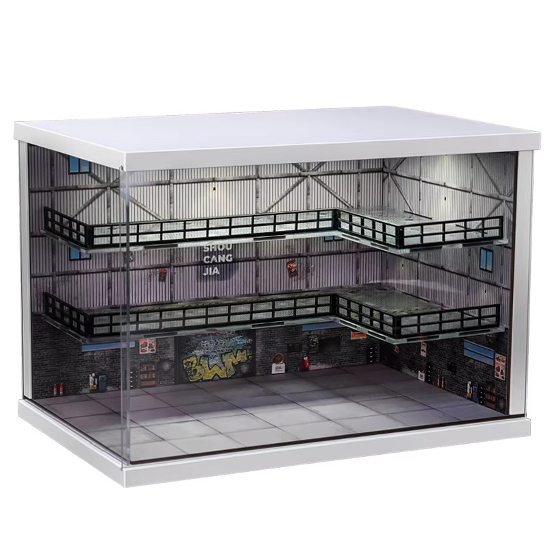 KICARMOD Industrie-Modell Parkplatz Container-Stil Lagerhaus Diorama, LED-beleuchtet - Bild 6