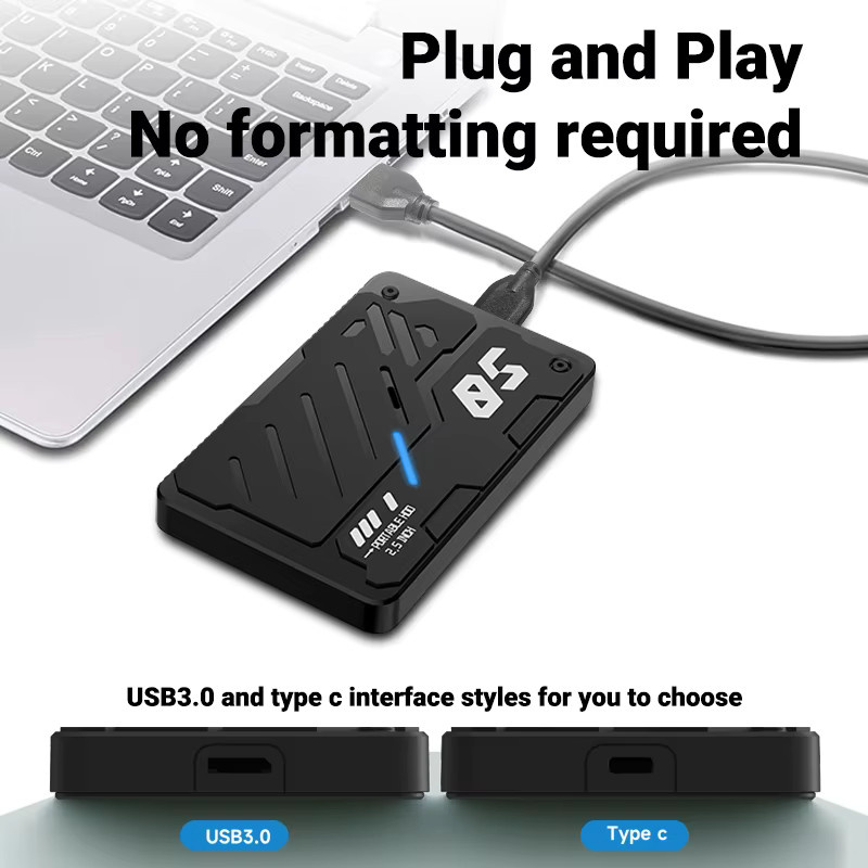 WALRAM USB-C HDD-Gehäuse für SATA Festplatten und SSDs, USB 3.1/3.0 Adapter mit 6 Gbit/s, Schwarz - Bild 5