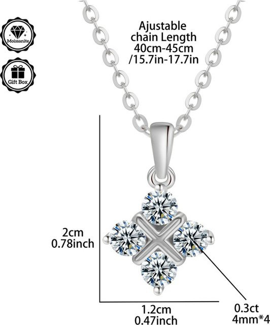 LAMVOICE Halskette, Moissanit, Silber, Damen - Bild 1