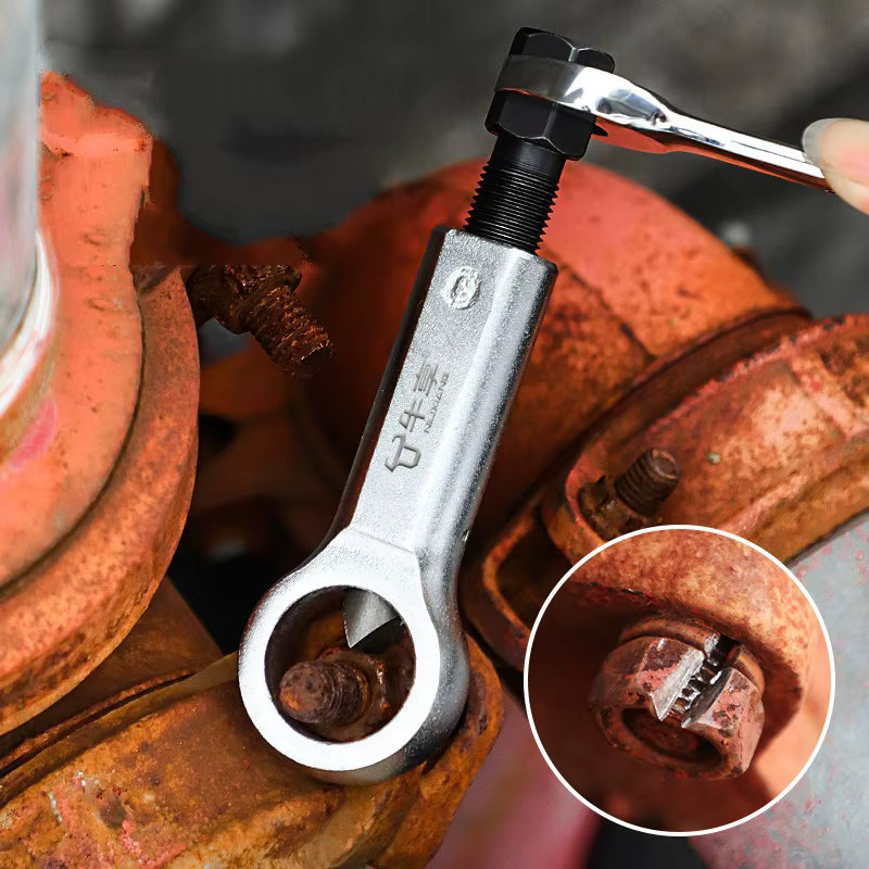 Mutternschrauben-Splitter-Set aus Stahl in Gelb und Silber zum Entfernen von Rostmuttern und als Stahlextraktor - Bild 5