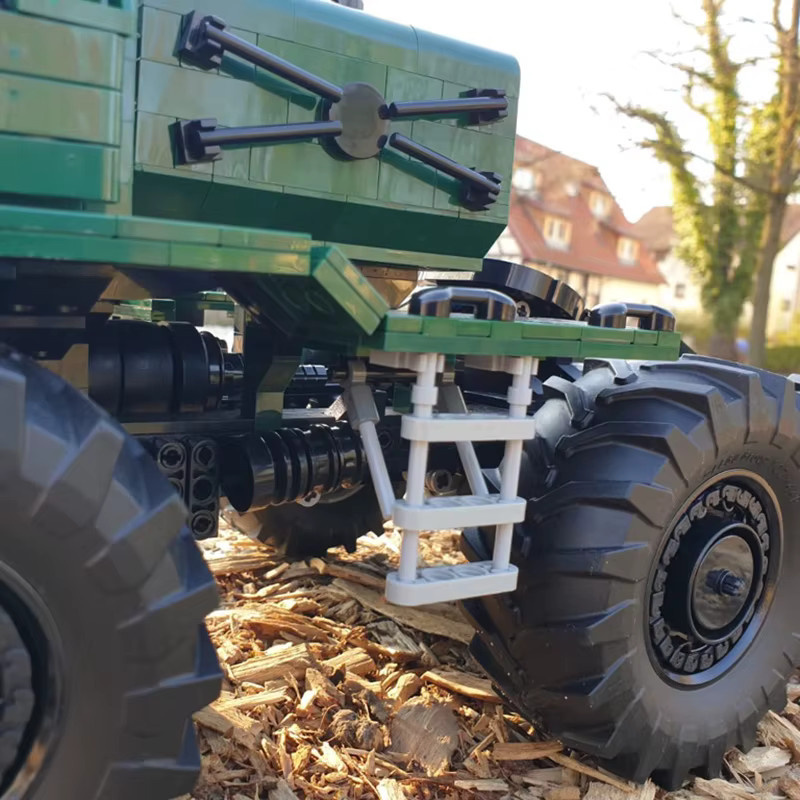 MOCBUILDING MAZ 537 Lkw mit Anhänger Bausteine Set in Grün als pädagogisches DIY Fahrzeug Modell Spielzeug - Bild 4