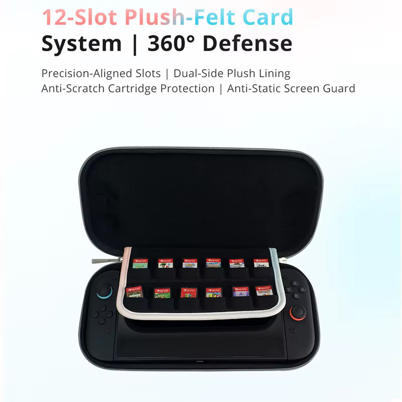 MOBAPAD P1 Tragetasche für Nintendo Switch in Weiß mit Anti-Fall- und Anti-Seismik-Riemen sowie Kartenaufbewahrung - Bild 2