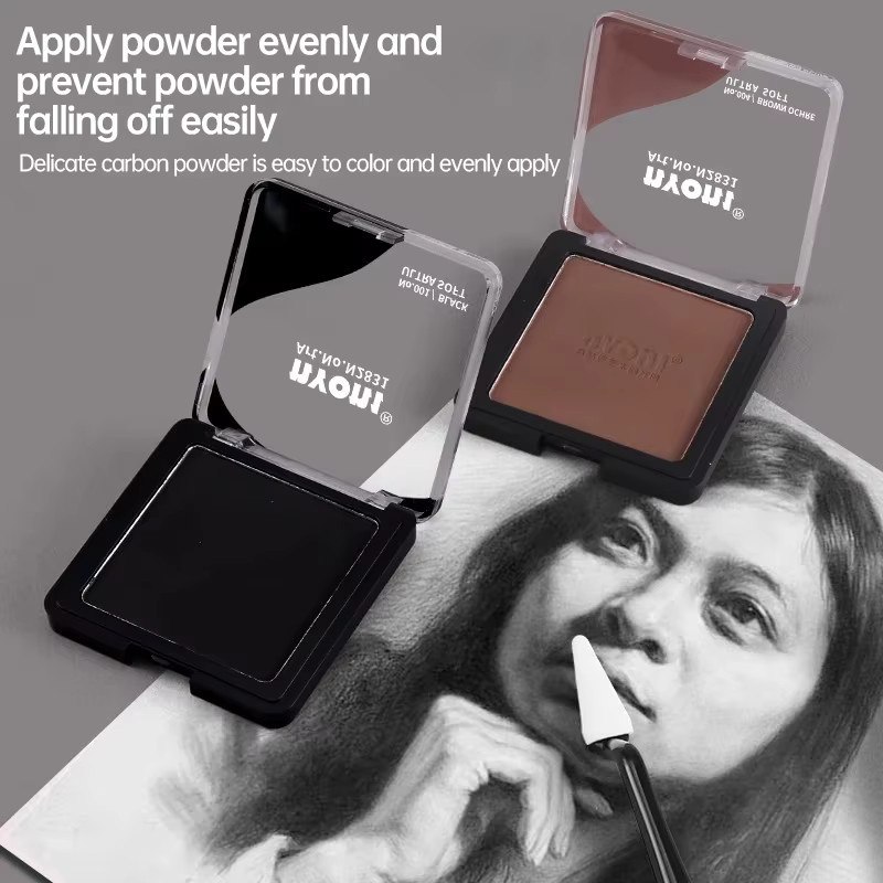 Nyoni Künstler Pastellset mit 6 Farben für Trocken- und Nassskizzen aus Graphit und Holzkohle in Blau und Grau - Bild 3