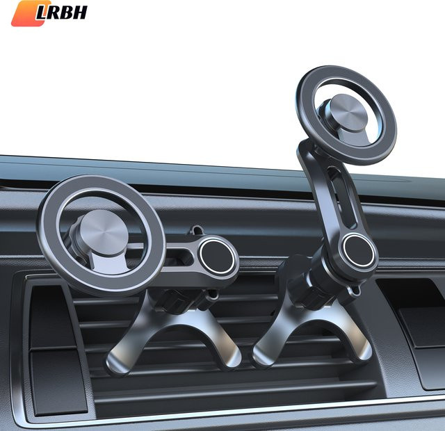 Magnetische Handyhalterung für das Auto mit Metallhaken zur Lüftungsschlitz-Befestigung in Schwarz, kompatibel mit iPhone 17/16/15/14/13 Serie und allen Smartphones - Bild 1