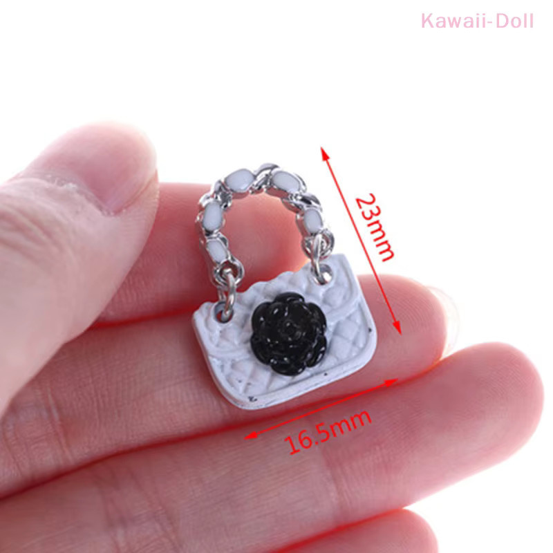 DIAPER&CORED Anhänger 3D Bogen Knoten Mini Tragetaschen, Emaille, Messing, Weiß, Unisex - Bild 5