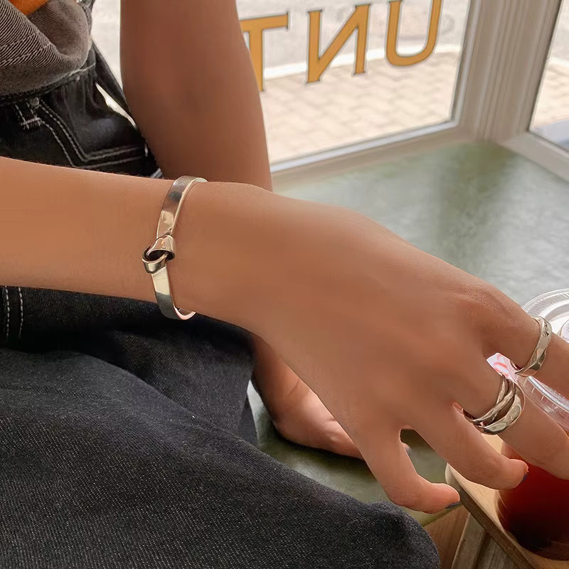 PANJBJ Armband, 925 Sterling Silber, Knoten Streifen, Damen - Bild 3