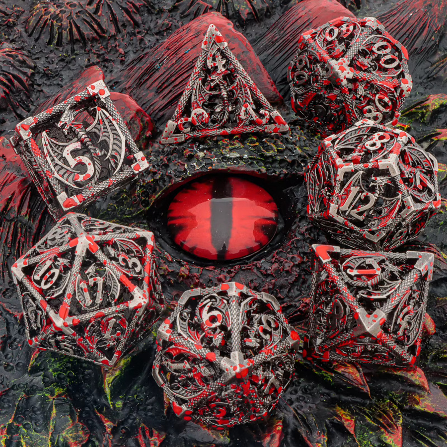 GSF Blutdrachen Metall-Würfelset, Polyedrisches Würfelset, RPG-Würfel - Bild 6