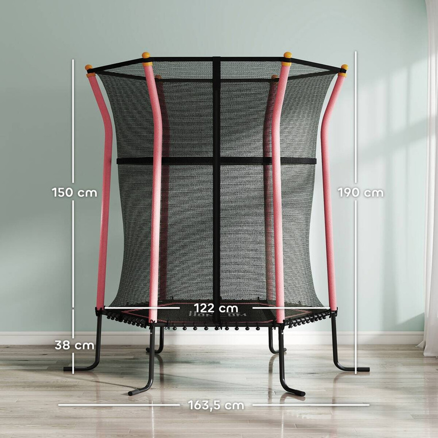 HOMCOM Kindertrampolin mit Sicherheitsnetz Rosa - Bild 4