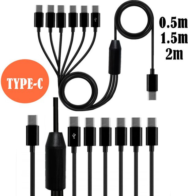 BSN USB-C Splitter Adapterkabel Schwarz für Datensynchronisierung und Laden - Bild 1