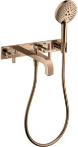 Hansgrohe Axor Citterio Wannenarm mit Fertigmontageset und Handbrause, poliertes Gold - Bild 1
