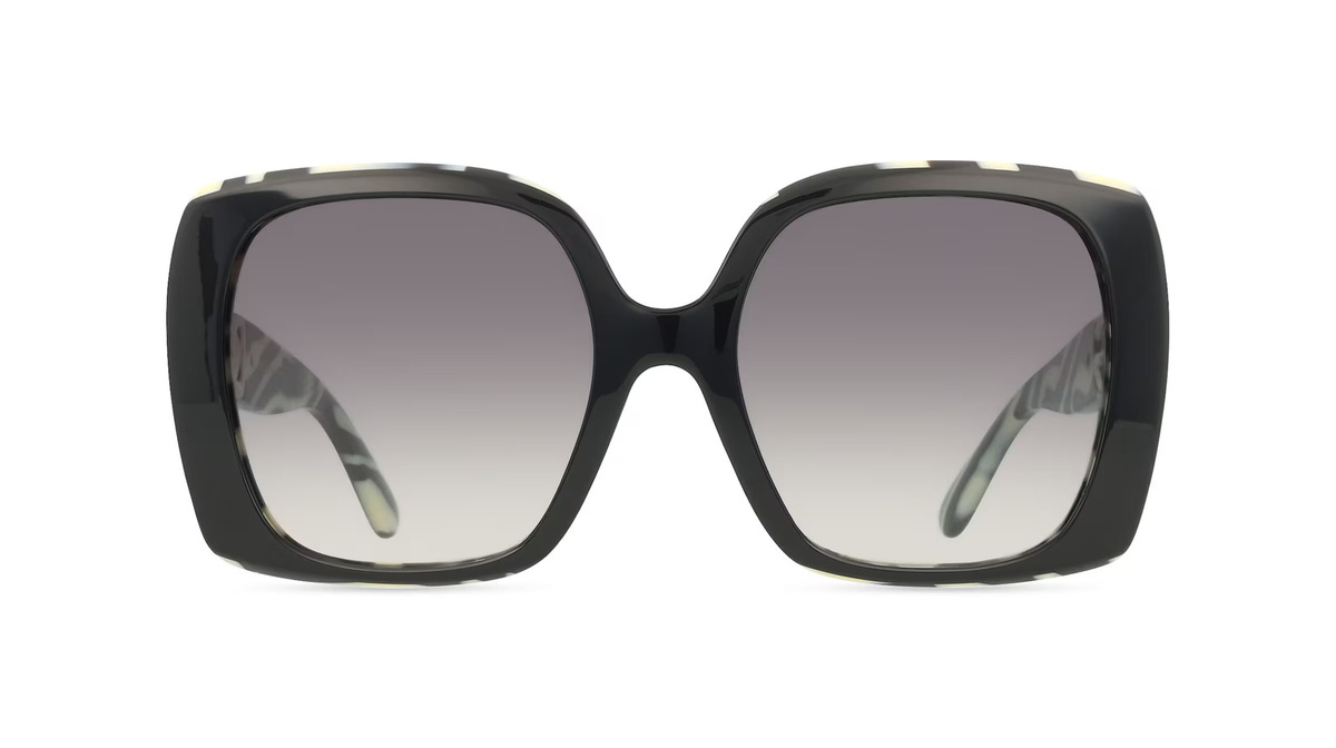 Dolce&Gabbana DG4475 Sonnenbrille, Vollrand, Quadratisch, Acetat, Damen, schwarz, grau - Bild 1