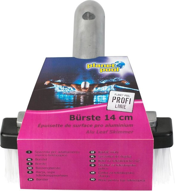 Planet Pool Profi Bodenbürste aus Aluminium in Silber und Schwarz mit 14 cm Breite - Bild 1