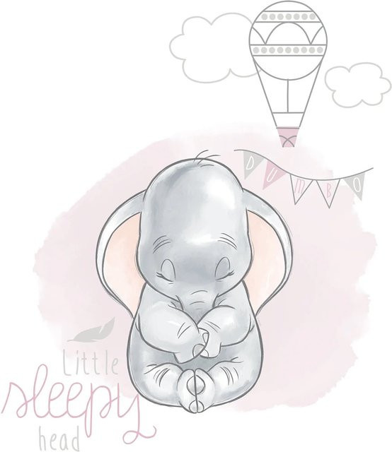 Komar Wandbild Dumbo Sleepy Elefant Paper Poster Multicolor B: 50 cm, H: 70 cm - Bild 1