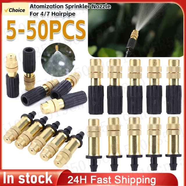 5 bis 50 Stück Outdoor Bewässerungsdüsen für den Garten, einstellbare Micro Sprinkler Zerstäuber in Gold - Bild 1