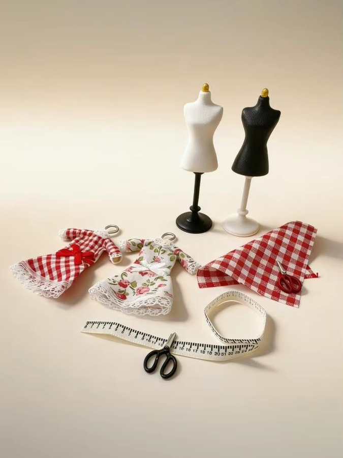 DIAPER&CORED Puppenhaus Miniatur-Schneiderpuppe-Set, 1-teiliges Set, 1:12 Maßstab - Bild 3