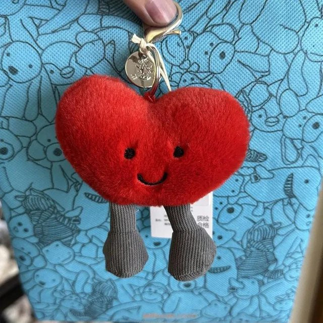 Jc Süße Kleine Herzform Niedlicher Ausdruck Puppe Rucksackanhänger, Schlüsselanhänger-Dekoration, Unisex - Bild 1