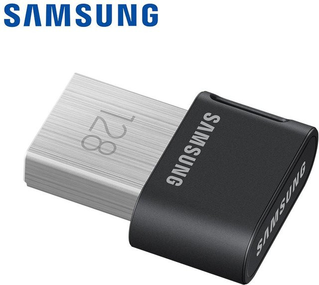 Samsung USB FIT Plus Flash-Laufwerk USB 3.1 Mini USB-Stick in Grau mit 128GB und bis zu 400MB/s Übertragungsgeschwindigkeit - Bild 1