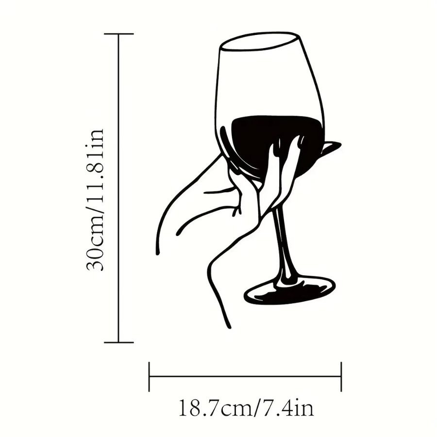 CIFBUY Metall Wandkunst Weinliebhaberin in Schwarz als minimalistische Wanddekoration - Bild 2