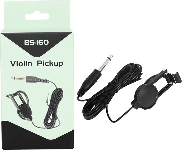 IRIN BS-160 Audio-Jack-Clip Pickup in Schwarz für Violine, Akustikgitarre, Mandoline, Banjo, Bouzouki, Ukulele und Laute mit 3,5 mm Jack - Bild 1
