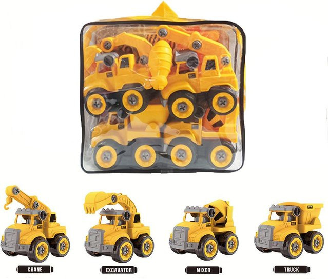 Binchi Montessori DIY Montage Ingenieurfahrzeuge, 4-teiliges Set, ab 0 Jahren - Bild 1
