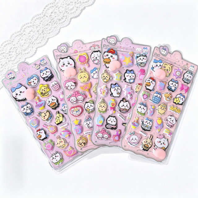 Chiikawa 3D Cartoon Pop It Pfirsich-Aufkleber aus Resin in Multicolour zur Dekoration von Handyhüllen, Notizbüchern und für DIY-Basteleien - Bild 1
