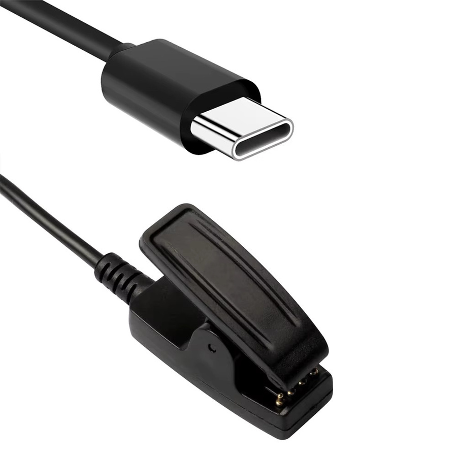 2 Stück Ladegeräte für Garmin Smartwatches mit USB-A und USB-C Kabel, Schwarz - Bild 3