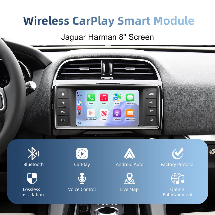 Ezonetronics Kabelloses CarPlay und Android Auto Nachrüstkit mit Wi-Fi und Bluetooth für Jaguar XE, XFL, F-Type und F-Pace - Bild 2