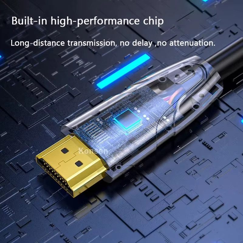 Konsenda HDMI Glasfaserkabel AOC High Speed 18Gbps HDR ARC HDCP2.2 in Schwarz für 4K 60Hz, PS5, Xbox und Projektoren - Bild 3