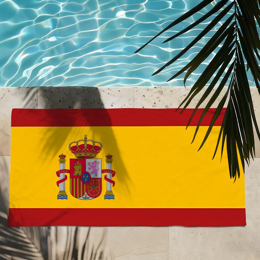 Creative Man Strandtuch Flagge von Espana Spanien, schnelltrocknend und weich, B: 30 cm, H: 60 cm - Bild 1