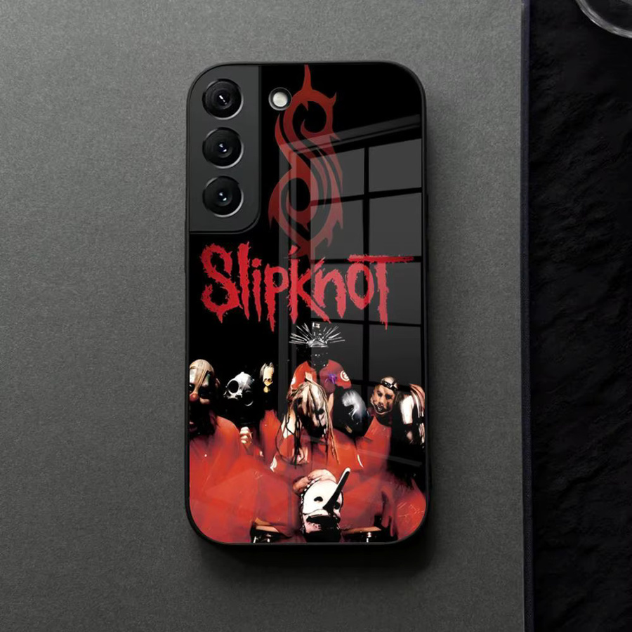 S-SlipknotEs-RockES Handyhülle aus Glas für Samsung Galaxy S25 S24 S23 S22 S21 S20 Ultra Plus A54 A53 A34 A24 A16 A52 M54 in Schwarz - Bild 2