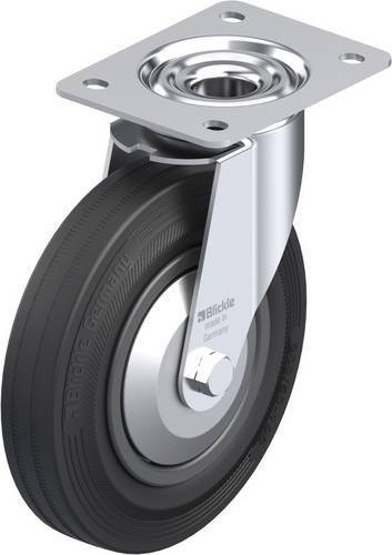 Blickle Lenkrolle LE-VPP 200G-FA in Schwarz und Grau mit Schraubbefestigung aus Stahl, Rad-Durchmesser: 20 cm, Tragfähigkeit: 205 kg - Bild 1
