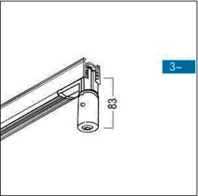 Zumtobel Pendel-Adapter 3ph in Weiß - Bild 1