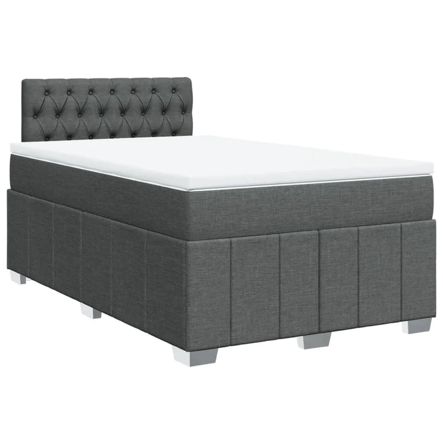 vidaXL Hybrid-Boxspringbett mit Matratze Dunkelgrau B/T/H: 120 x 200 x 100,5 cm mit USB-Ladeport und Unterbettbeleuchtung - Bild 2